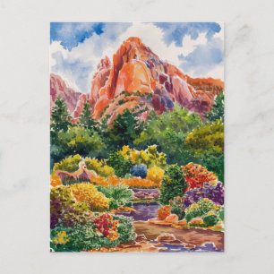 Garten des Gods Colorado Aquarellmalerei Postkarte