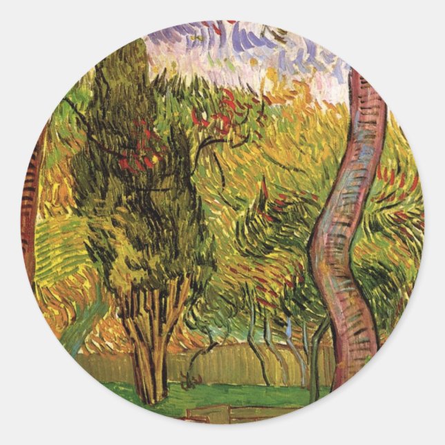 Garten des Heiligen-Paul-Krankenhauses von Vincent Runder Aufkleber (Vorderseite)
