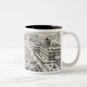 Gärten des Quirinale, von 'Li Giardini di Rom Zweifarbige Tasse