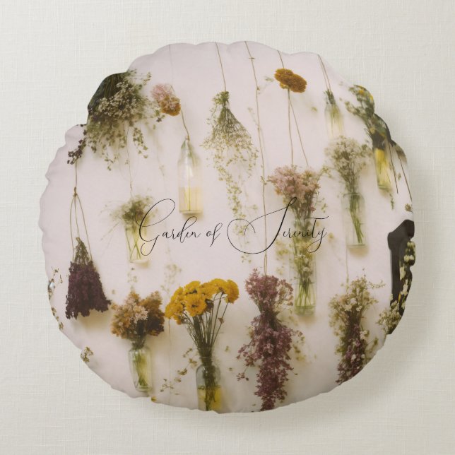 Garten des Serenity Round Pillow Rundes Kissen (Vorderseite)