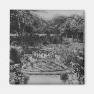 Garten eines Vorstadtlandhauses Magnet