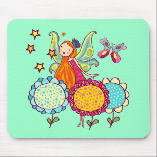 Garten-Fee mit Blumen Mousepad