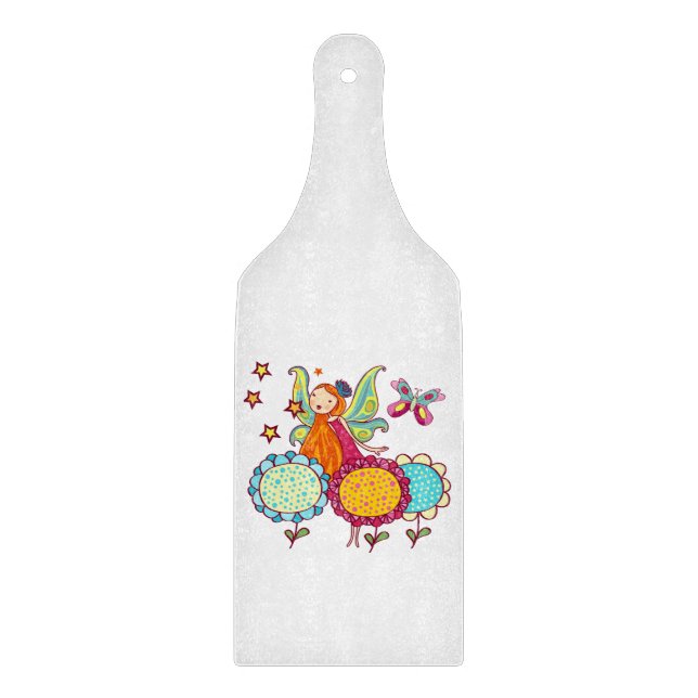 Garten-Fee mit Blumen Schneidebrett (Vorderseite)