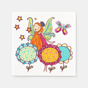 Garten-Fee mit Blumen Serviette