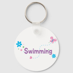 Garten-Flattern-Schwimmen Schlüsselanhänger