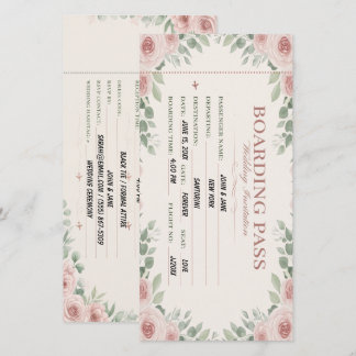 Garten Floral Boarding Pass Hochzeit Save The Date