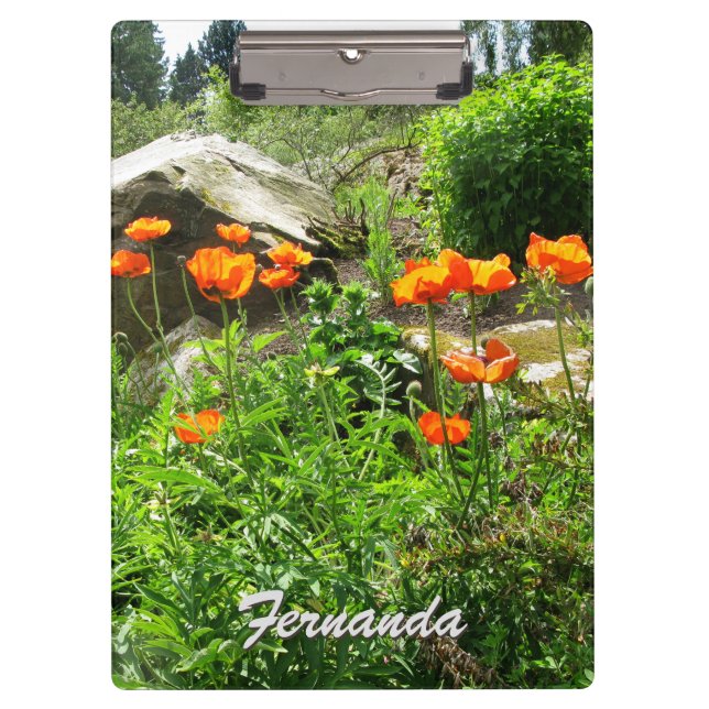 Garten-Foto-üppige Park-Frühlings-Mohnblumen Klemmbrett (Vorderseite)