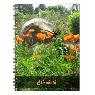 Garten-Foto-üppige Park-Frühlings-Mohnblumen Notizblock