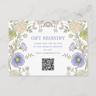 Garten-Frühlings-Blumen-Brautparty-QR-Code Begleitkarte