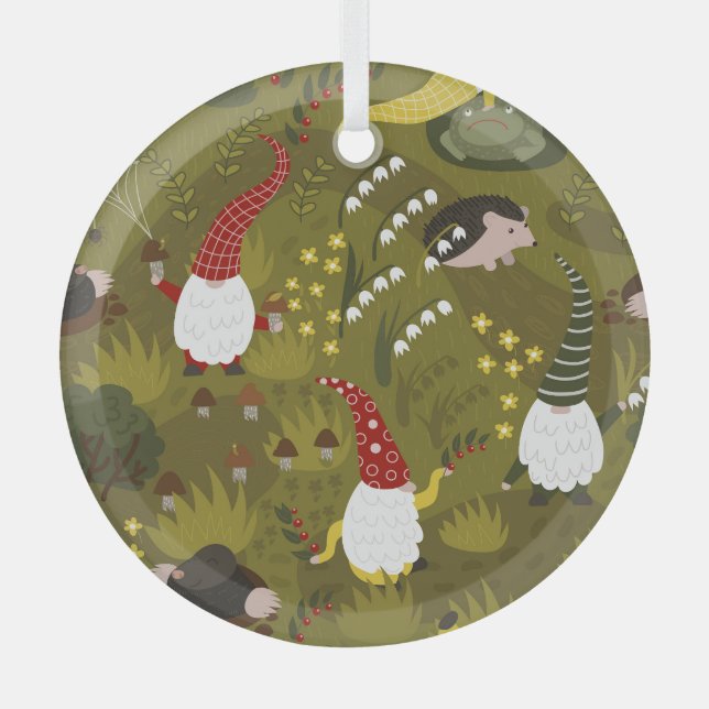 Garten Gnomes: Humorreiche Fauna. Ornament Aus Glas (Vorderseite)
