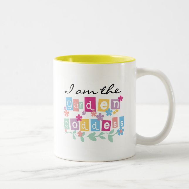 Garten-Göttin-T-Shirts und Geschenke Zweifarbige Tasse (Rechts)