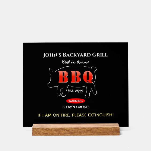 Garten Grillmeister Grillen BBQ Acrylschild (Vorderseite)