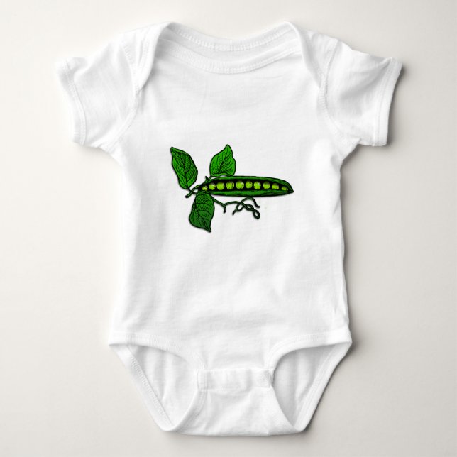 Garten-grüne Erbsenhülsen Baby Strampler (Vorderseite)