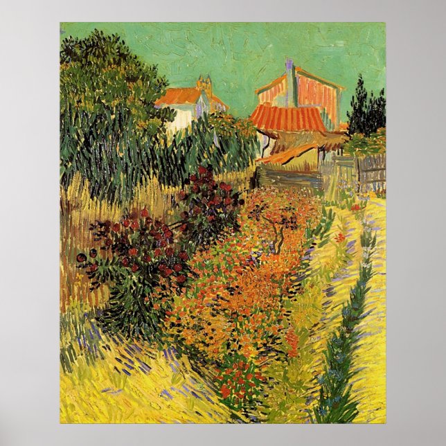 Garten hinter einem Haus. Vincent van Gogh. Poster (Vorne)