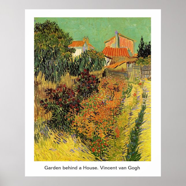 Garten hinter einem Haus. Vincent van Gogh. Poster (Vorne)