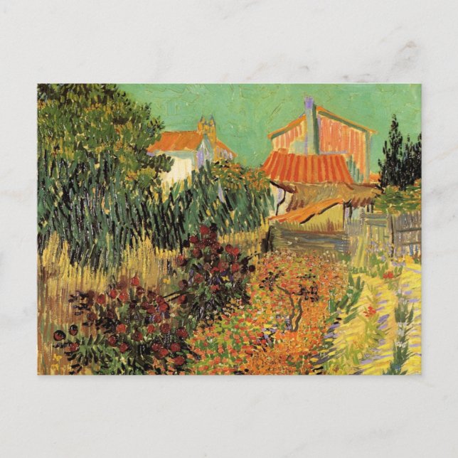 Garten Hinter einem Haus von Vincent van Gogh Postkarte (Vorderseite)