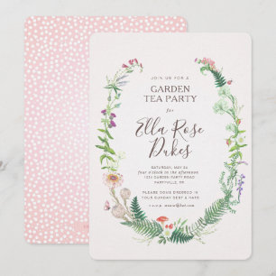 Garten-hoher Tee-wilde Blumen-Einladung Einladung