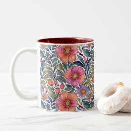 Garten im Freien - Blumenmuster 2 - Tasse des Kaff