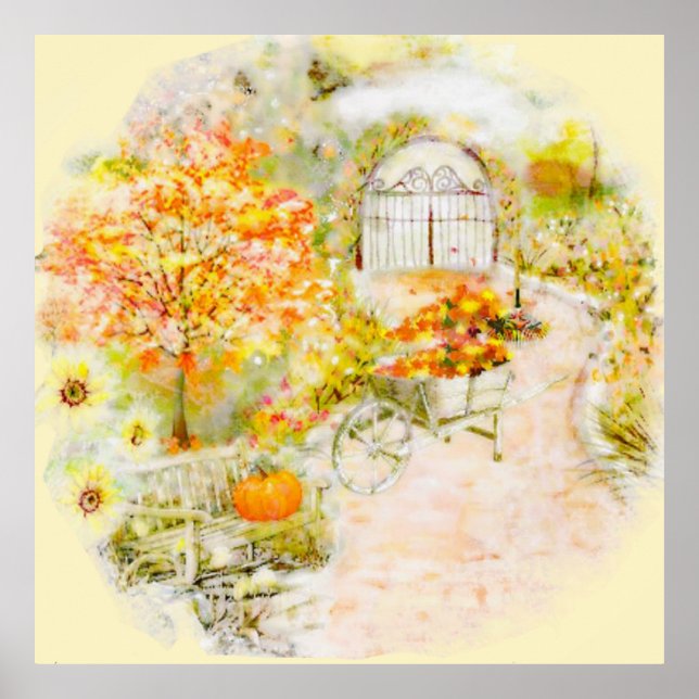 Garten im Herbst Poster (Vorne)