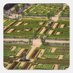 Garten im Schloss Villandry, Indre-et-Loire, 2 Quadratischer Aufkleber