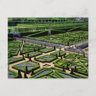Garten im Schloss Villandry, Indre-et-Loire, Postkarte