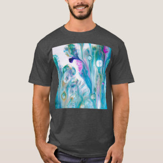 Garten in blauer Abstrakter Akryllischer Kunst von T-Shirt