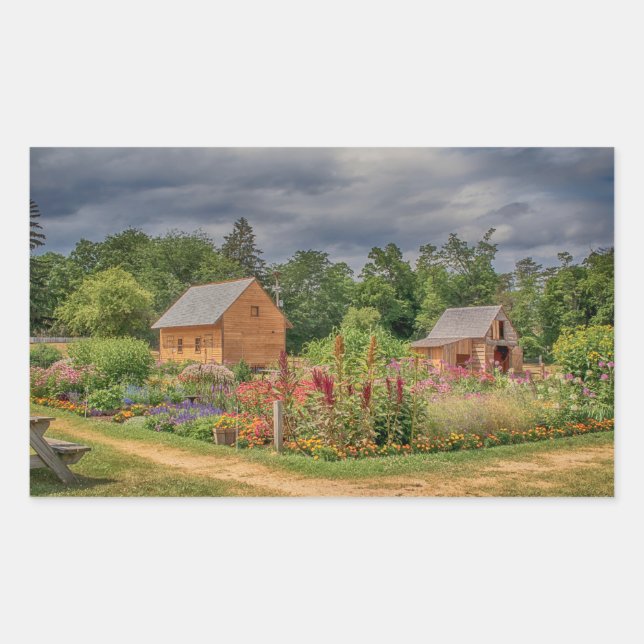 Garten in den Adirondacks Rechteckiger Aufkleber (Vorderseite)