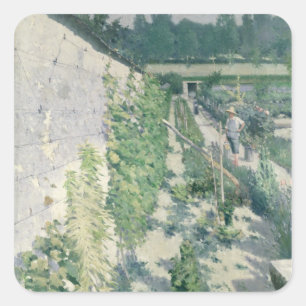 Garten in Grez, 1884 Quadratischer Aufkleber