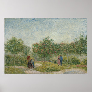 Garten in Montmartre mit Liebe von Van Gogh Poster