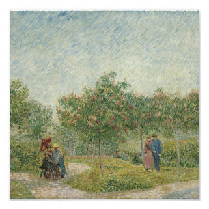 Garten in Montmartre mit Liebhaber Fotodruck