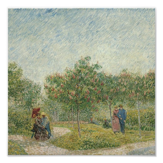 Garten in Montmartre mit Liebhaber Fotodruck (Vorne)