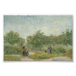 Garten in Montmartre mit Liebhaber Fotodruck