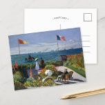Garten in Sainte-Adresse | Claude Monet Postkarte<br><div class="desc">Garden bei Sainte-Adresse oder Jardin à Sainte-Adresse (1867) von Claude Monet,  einem französischen Impressionisten. Das Bild zeigt eine sonnige Szene zeitgenössischer Freizeit im Badeort Sainte-Adresse von Monet. Verwenden Sie die Entwurfstools,  um einen benutzerdefinierten Text hinzuzufügen oder das Bild zu personalisieren.</div>
