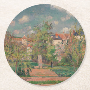 Garten in vollem Sonnenlicht, Camille PIssarro, 18 Runder Pappuntersetzer