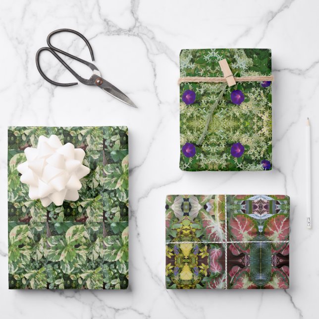 Garten-Kaleidoskop Frühlingsdesign  Geschenkpapier Set (Vorderseite)