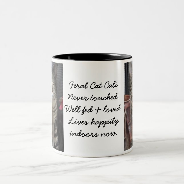 Garten-Katzen-Tasse Zweifarbige Tasse (Mittel)