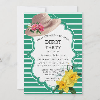 Garten Kentucky Derby Party Einladung Grüner Strei