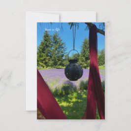 Garten Lantern & Lavendel Field Mitteilungskarte