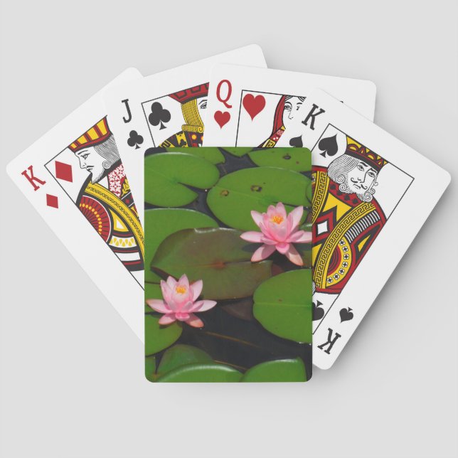 Garten mit Blütenblumen, Rosa Lotus, Spielkarten (Rückseite)