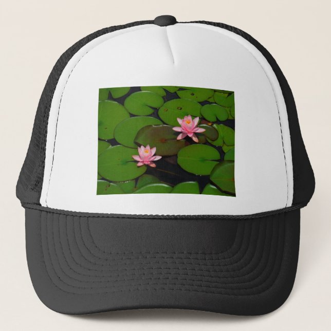 Garten mit Blütenblumen, Rosa Lotus, Truckerkappe (Vorderseite)