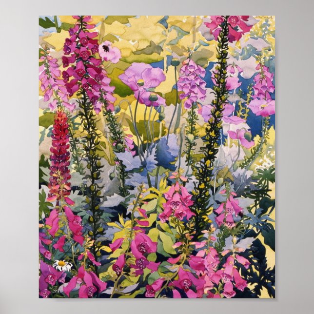 Garten mit Foxhandschuhen Poster (Vorne)