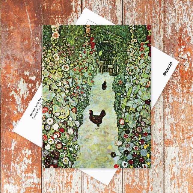 Garten mit Roosters Gustav Klimt Postkarte (Von Creator hochgeladen)