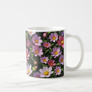 Garten mit rosa und weißen Blumen Kaffeetasse