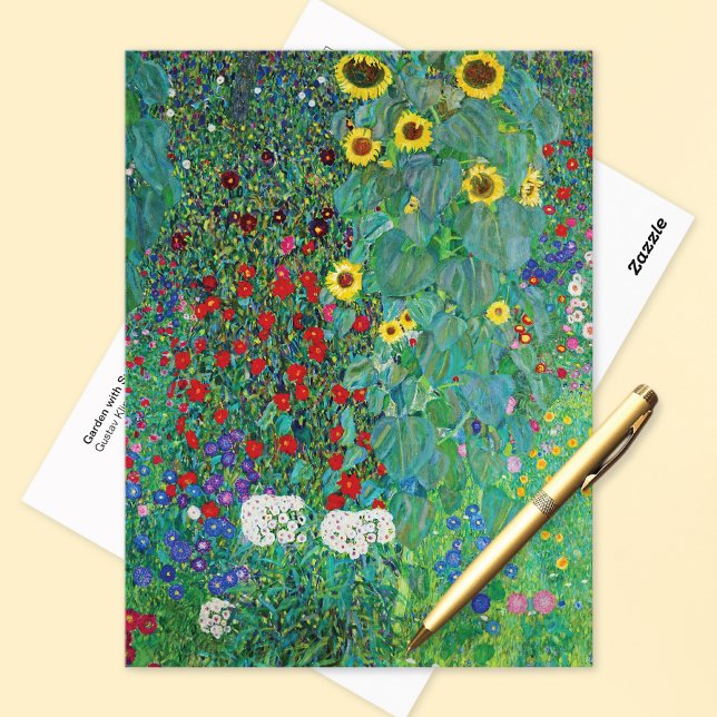 Garten mit Sonnenblumen Gustav Klimt Postkarte (Von Creator hochgeladen)