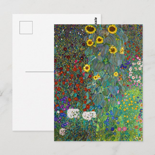 Garten mit Sonnenblumen | Gustav Klimt | Postkarte (Vorne/Hinten)