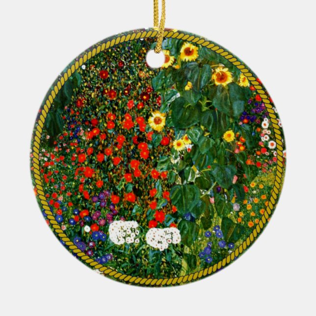 Garten mit Sonnenblumen Keramik Ornament (Vorne)