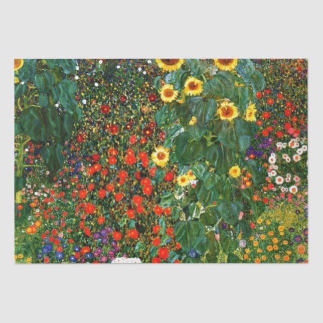 Garten mit Sonnenblumen Seidenpapier (Vorderseite)