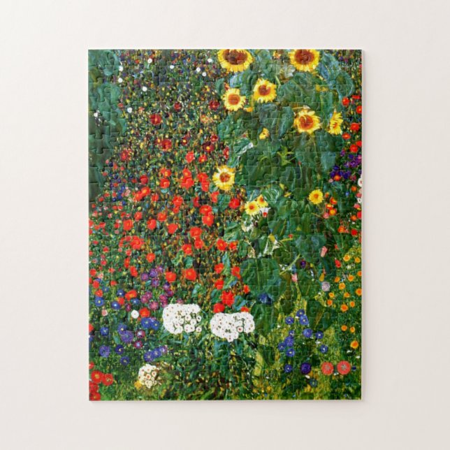 Garten mit Sonnenblumen von Gustav Klimt (Vertikal)