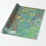 Garten mit Sonnenblumen von Gustav Klimt    Geschenkpapier<br><div class="desc">Besuchen Sie bitte meinen Laden für interessanteres Design und mehr Farbwahl => zazzle.com/colorfulworld*</div>
