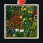Garten mit Sonnenblumen von Gustav Klimt Ornament Aus Metall<br><div class="desc">Bauerngarten mit Sonnenblumen,  berühmtes Gemälde von Gustav Klimt</div>